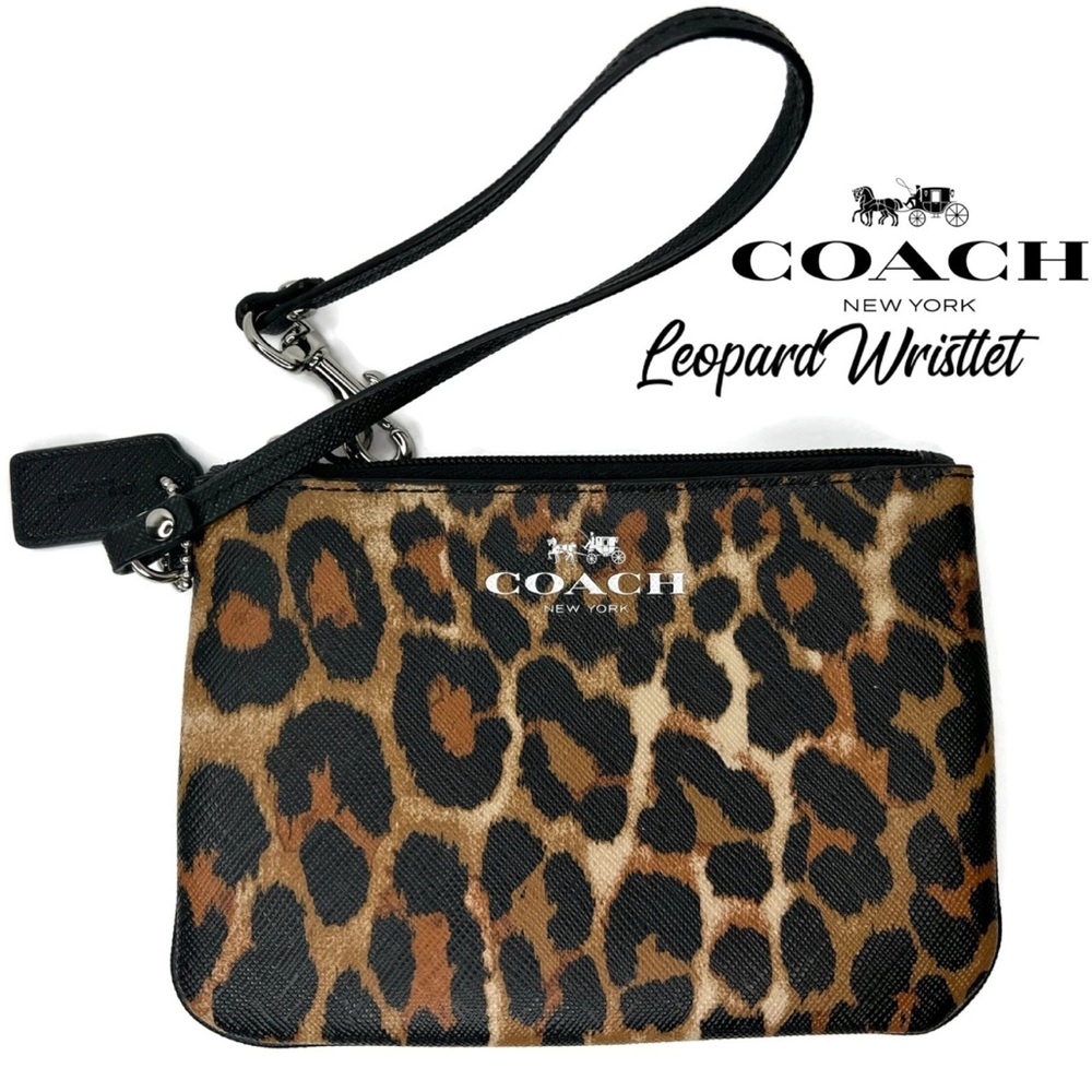 Coach Leopard Print Wristlet NWOT condition